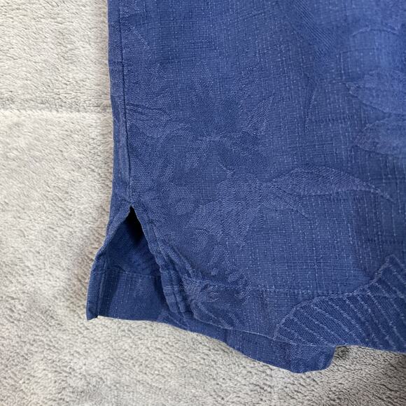 Pusser's Island Reserve Camp Shirt Mens XL Blue Silk Cotton Tropical Hawaiian - Picture 5 of 14